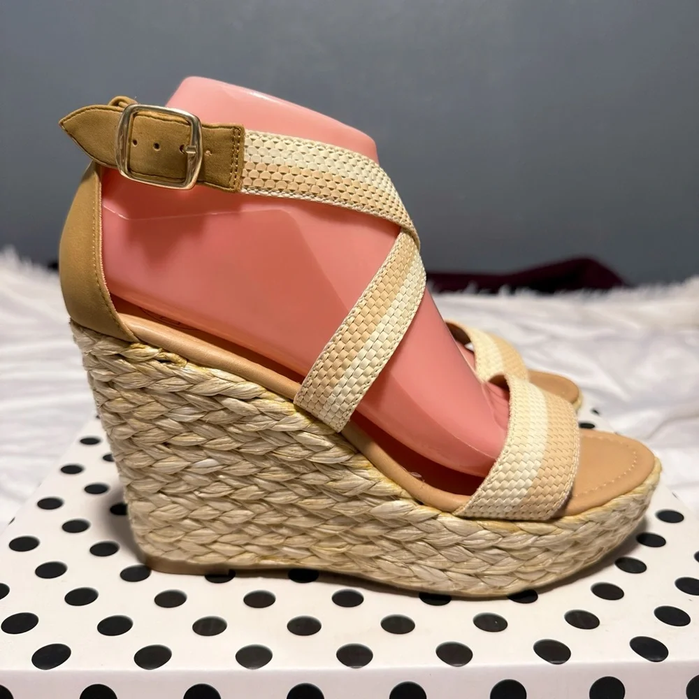 Tan Wedge Sandals